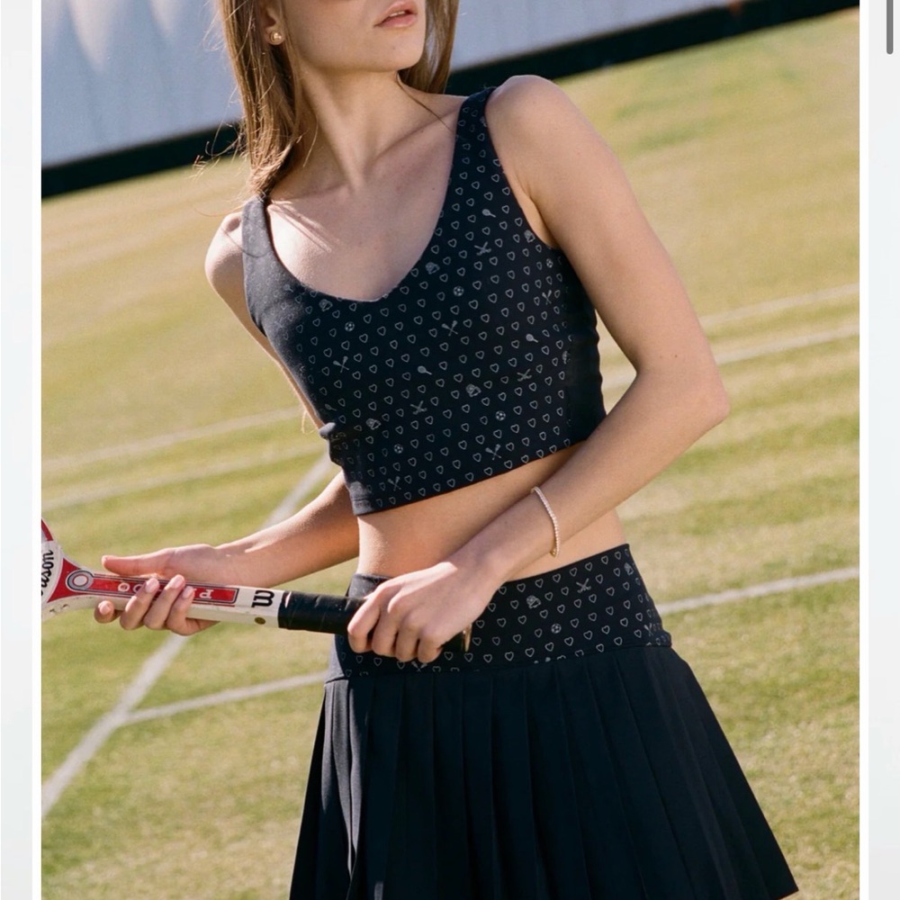 NEW WITH TAGS! ROLLER RABBIT TENNIS SPORT BRA AND SKIRT SABINE SPORTY HEARTS